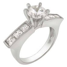 Load image into Gallery viewer, Sterling Silver 6.5mm Center-Princess CZ Ring