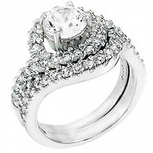 Load image into Gallery viewer, Sterling Silver Cz Ring Set with a 7MM Prong Set Round Cz in the CenterAnd Ring Width of 14MM
