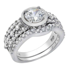 Load image into Gallery viewer, Sterling Silver Cz Round Ring Set with a 7MM Round Cz in the CenterAnd Ring Width of 7MM
