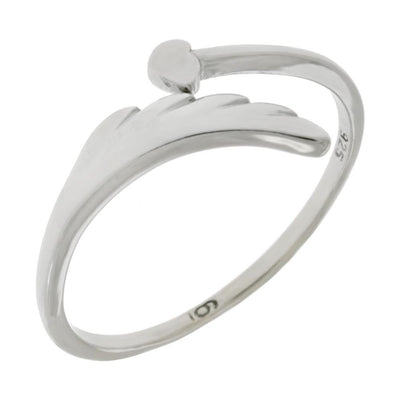 Sterling Silver Infinity With Heart Rhodium Ring