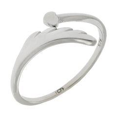 Sterling Silver Infinity With Heart Rhodium Ring