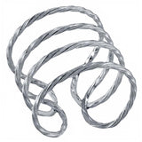 Sterling Silver Twisted Tube Adjustable Size Ring with Ring Length of 15MM
