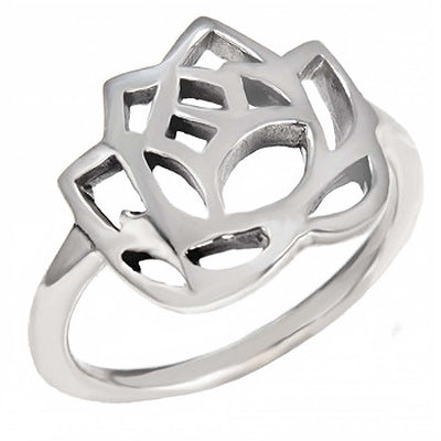 Sterling Silver Oxidized Fancy Tulip Ring with Ring Length of 14MM