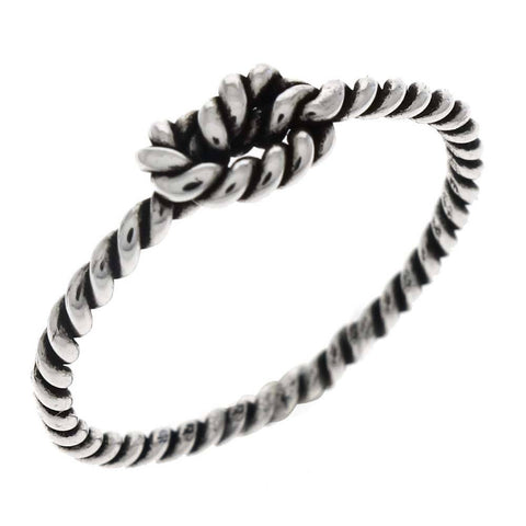 Sterling Silver Love Knot Oxidized Ring