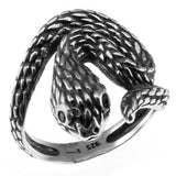 Sterling Silver Oxidized Snake Ring Width-15mm, Height-20mm