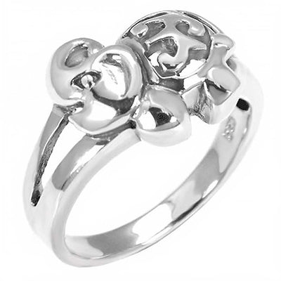 Sterling Silver Stylish Oxidized Happy Elephant Ring