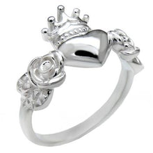 Load image into Gallery viewer, Sterling Silver Heart-Crown Ring