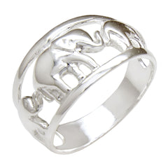 Sterling Silver Three Elephants Band Ring