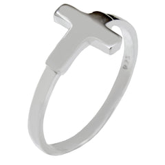 Sterling Silver Sideways Cross Ring