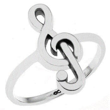 Load image into Gallery viewer, Sterling Silver Treble Clef Music Note Ring