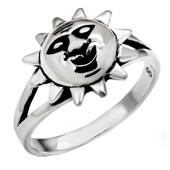 Sterling Silver Polished Sun Ring