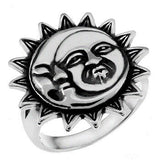 Sterling Silver Moon and Sun Ring