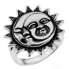 Sterling Silver Moon and Sun Ring