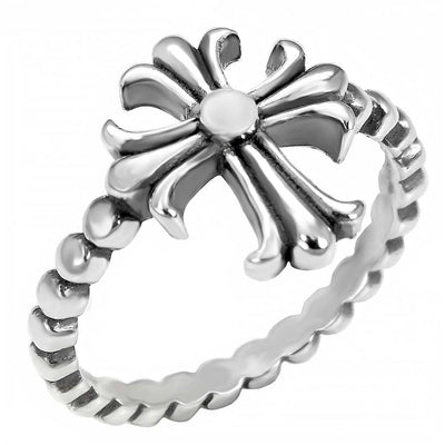 Sterling Silver Oxidized Cross Shaped Ring