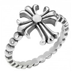 Sterling Silver Oxidized Cross Shaped Ring