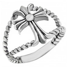Load image into Gallery viewer, Sterling Silver Oxidized Cross Shaped Ring