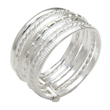 Load image into Gallery viewer, Sterling Silver Seven Days Band Ring