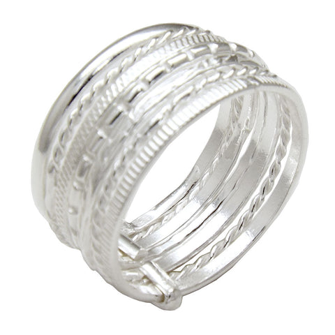 Sterling Silver Seven Days Band Ring