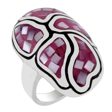 Load image into Gallery viewer, Sterling Silver Pink Mosaic MOP Oval Dome RingAnd Diameter 26mm