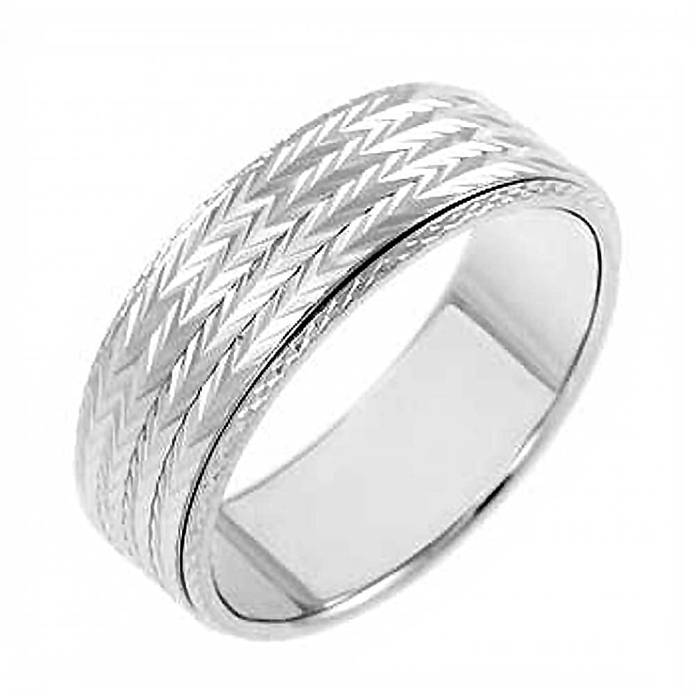 Sterling Silve Diamond Cut Spinning Band Ring