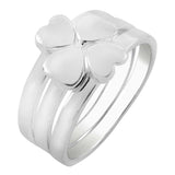 Sterling Silver Stackable Hearts 3 in 1 High Polish RingAnd weight 5gramAnd Width 9.4mm