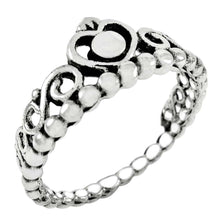 Load image into Gallery viewer, Sterling Silver Heart Crown Shaped RingAnd Width 8.2 mm