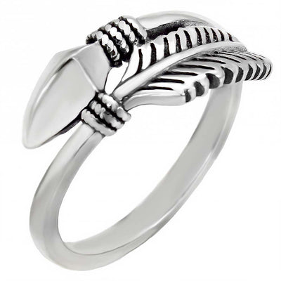 Sterling Silver Oxidized Arrow Shaped Ring
