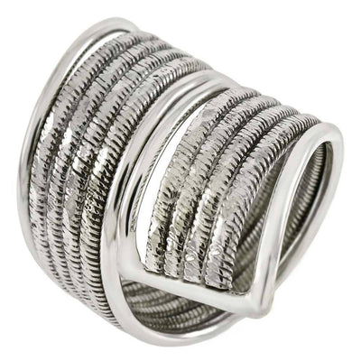 Sterling Silver Line Charm Design Fancy Spoon Style RingAnd Weight 11.4 gramAnd Width 32mm