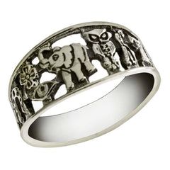 Sterling Silver Oxidized Lucky Ring