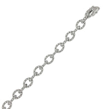 Load image into Gallery viewer, Sterling Silver Anchor Chain Cz Tennis Bracelet with Bracelet Width of 8MM