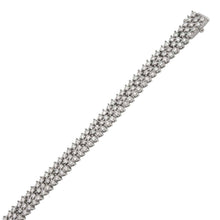 Load image into Gallery viewer, Sterling Silver 3 Rows 3MM Cz Tennis Bracelet with Bracelet Dimension of 7MMx177.8MM