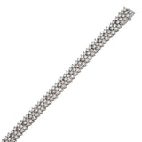 Sterling Silver 3 Rows 3MM Cz Tennis Bracelet with Bracelet Dimension of 7MMx177.8MM