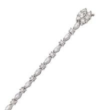 Load image into Gallery viewer, Sterling Silver Marquise and Round Cubic Zirconia Tennis Bracelet