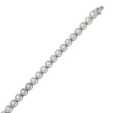 Load image into Gallery viewer, Sterling Silver Straight Line Round Cz Tennis Bracelet with Bracelet Dimension of 5MMx177.8MM