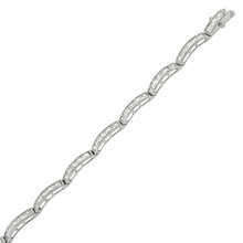 Load image into Gallery viewer, Sterling Silver Princess Cut Tennis Bracelet with Bracelet Dimension of 4MMx177.8MM