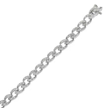 Load image into Gallery viewer, Sterling Silver Chain Cz Tennis Bracelet with Bracelet Width of 7MM