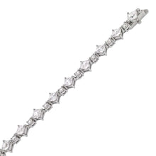 Load image into Gallery viewer, Sterling Silver Small and Big Square Cz Tennis Bracelet with Bracelet Dimension of 7MMx177.8MM