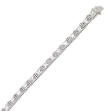 Load image into Gallery viewer, Sterling Silver Rectangle Cz Tennis Bracelet with Bracelet Width of 5MM