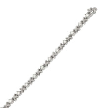 Load image into Gallery viewer, Sterling Silver Kiss and Huge CZ Tennis Bracelet