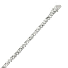 Load image into Gallery viewer, Sterling Silver Round Cz Seperated by Zigzag Line Tennis Bracelet with Bracelet Width of 5MM