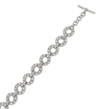 Load image into Gallery viewer, Sterling Silver Connecting Circle Cz Tennis Bracelet with Bracelet Width of 10MM