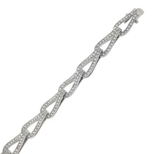 Load image into Gallery viewer, Sterling Silver Pave Set Cz Knot Shape Tennis Bracelet with Bracelet Width of 9MM