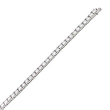Load image into Gallery viewer, Sterling Silver Rhodium Plated Round Cz Tennis Bracelet with Bracelet Width of 4MM