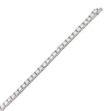 Sterling Silver Rhodium Plated Round Cz Tennis Bracelet with Bracelet Width of 4MM