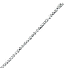 Load image into Gallery viewer, Sterling Silver Rhodium Plated Bezel Set Round Cz Tennis Bracelet with Bracelet Width of 3.5MM