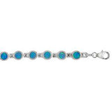 Sterling Silver Blue Opal Round Shaped BraceletAnd Weight 15.3 gramAnd Length 7 ��� inchAnd Width 7mm