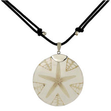 Load image into Gallery viewer, Sterling Silver Starfish Shell Pendant with CordAnd Pendant Diameter of 50.8MM and Pendant Length of 63.5MM