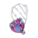 Sterling Silver Heart Shape Mystiq Topaz Pendant with Pendant Dimension of 18MMx36.51MM