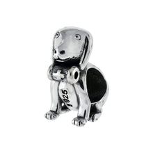 Load image into Gallery viewer, Sterling Silver Sitting Dog Slider Charm Pendant