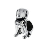 Sterling Silver Sitting Dog Slider Charm Pendant